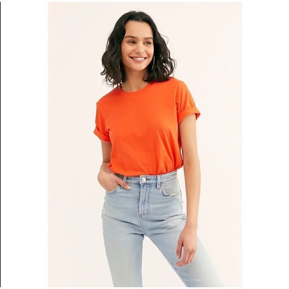 Free People Bright Orange In My T-Shirt Bodysuit - XS